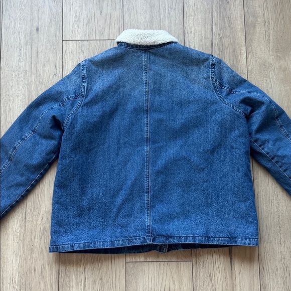 J. Crew Blue Denim Jacket with Cream Sherpa Lining Women’s XL - Picture 13 of 13